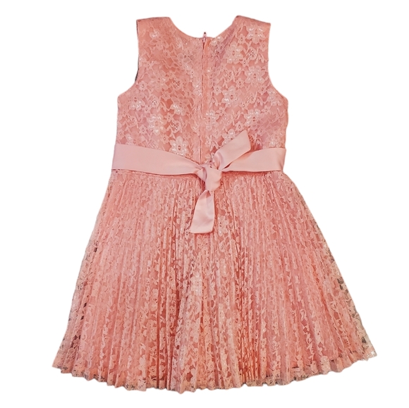 Wonder Nation Party Dress Girls Size 5 Pink Sleeveless Pleated Lace Dress - Picture 4 of 12